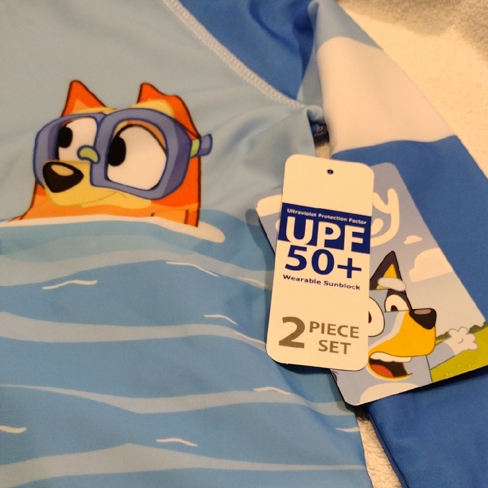 Disney Kids Swim Rashguard Set - Blue and White - Picture 2 of 6